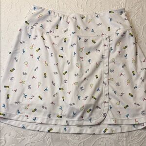 Vintage White Printed Pickleball-Icon Skort – Women